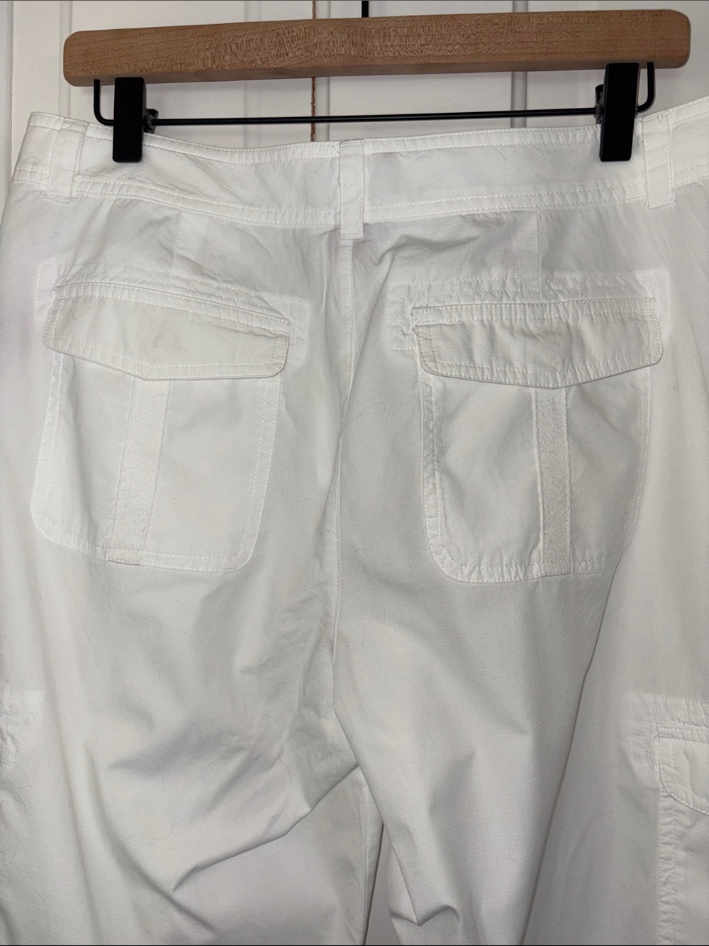 Chaps Woman’s White Cargo Drawstring Pants - Picture 3 of 5